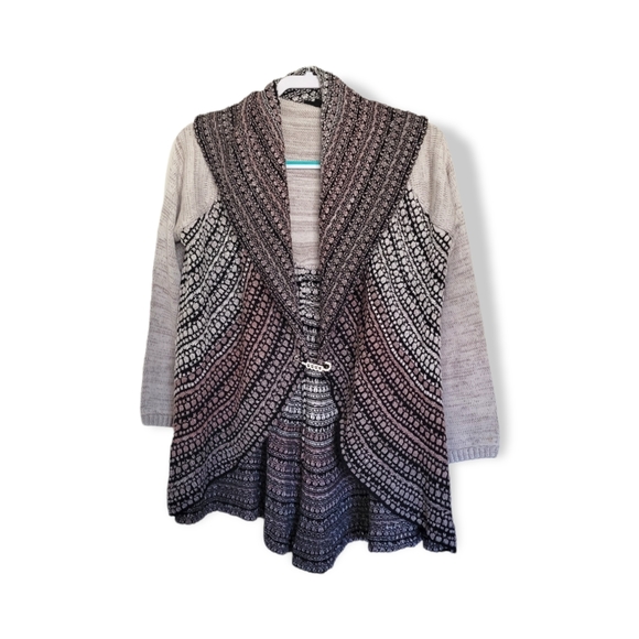 Dor Dor Sweaters - Dor Dor Couture | Gorgeous Gray Ombre Knit Open Front Cardigan (SIZE S)